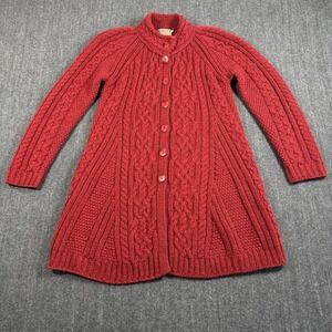 Blarney Woollen Mills Women's Irish Merino Wool Cable Knit Cardigan
